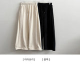 Any soft corduroy side pin tuck incision wide pants