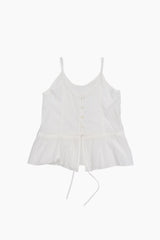 Lace gauze frill sleeveless