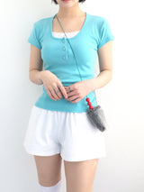 Round U button slim top