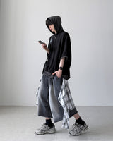 Check Skirt Bermuda Denim