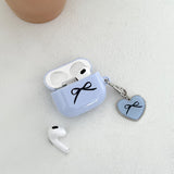ribbon heart epoxy keyring(lavender blue)
