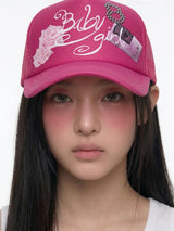 baby girl 8 cap pink