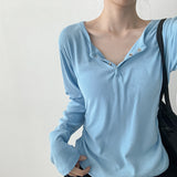 Side Shirring T-shirt💛Jena Snap Shirring Long Sleeve T-shirt (6 colors)