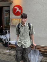 Modern Oversized Linen Short-Sleeve Shirt
