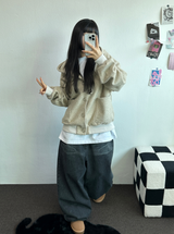 TERRY SHEEP🐑☁🤎HOODIE CARDIGAN JACKET 🤎💛🖤3COLOR