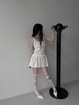 smocked frill mini one-piece