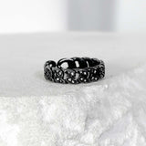 ss-ICE CLASSIC CHAIN OPEN RING_ICE BLACK