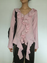 Winkle Frill Blouse T-Shirt (3colors)