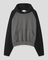 (UNISEX) Raglan Color Block Crop Hoodie