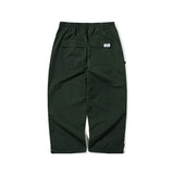 LOGO COTTON SUPER WIDE PANTS - DARK GREEN