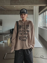 ディングワッフルボクシーフード長袖Tシャツ