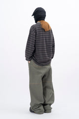 Juk Collar Stripe Pigment Long Sleeve T-Shirt