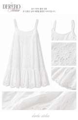 Punching Daisy White Sleeveless Dress 