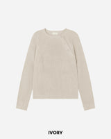 Beat Henley-Neck Crop Knit