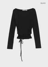 [MADE] Fullon Strap Boat-Neck Long-Sleeve T-Shirt