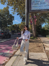 [U-BASIC] デイリーストレートコットンワイドパンツ