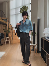 ハッシュロングワイドハーフバンディングスラックス