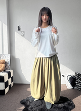 Linlin Linen Linen Balloon Pintuck Long Pants 4 Colors 