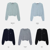 Cashmere Motif Basic Round Knit Cardigan (10color)