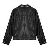 Bono Stud Leather Short Jacket