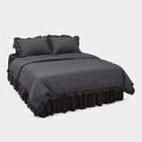 Dust-Free Gingham Check Frill Duvet Cover - SS size