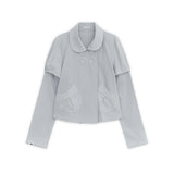 Detachable round jacket (Graish Blue)