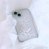 [MADE] Pixel bloom clear jelly case (Lily of the valley)