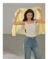 [1+1BOGO] レイヤード ダブルストラップ カップ付き タンクトップ