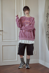 Pastel Bunny Raglan Pigment Sweatshirt