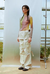 Asymmetric Ruched トップ(イェロー)