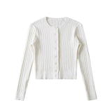 Basic Cable Round Neck Cardigan