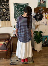 [unisex] Canich Stripe Color Matching Short Sleeve Tee