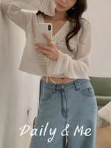 frill see-through cardigan(4color)