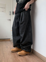 Jean Balloon Double Pintuck Denim