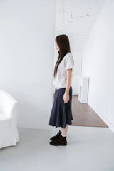 stripe banding flare midi skirt(3colors)