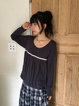 Lumie Check Tiered Banding Long Skirt