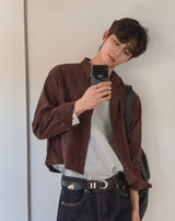 Roozen Check Pocket Long Sleeve Shirt