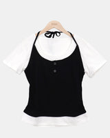 ベルトホルターショートスリーブTシャツ