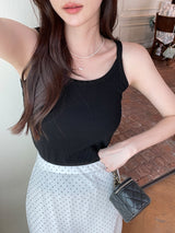 Luyou Basic Ribbed Round Sleeveless