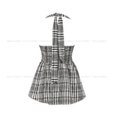Sov Check Halter Blouse