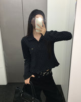 Tweety Frill Collar Polka Dot Long Sleeve T-Shirt