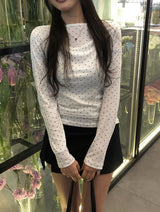トアドットホルターネックボートネック長袖Tシャツ