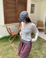 ダブシースルーVネック2wayボタンカーディガン