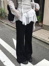クルン スウェイイング メッシュ ブーツカット トレーニング パンツ