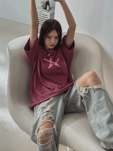 Vintage Star Pigment Short-Sleeved T-shirt