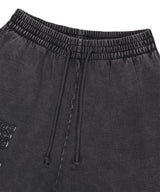 WASHED CUT OFF APPLIQUE SWEAT SHORTS