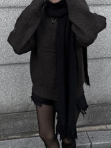daily basic span round knit (2color)
