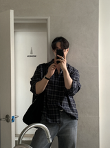 Prix Daily Natural Easy Overfit Check Shirt