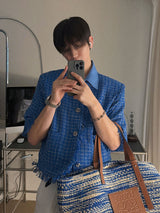 3 TAP Check Tweed Short Sleeve Jacket (2color)