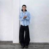 ミニマリストワイドストレートヒムシャツ